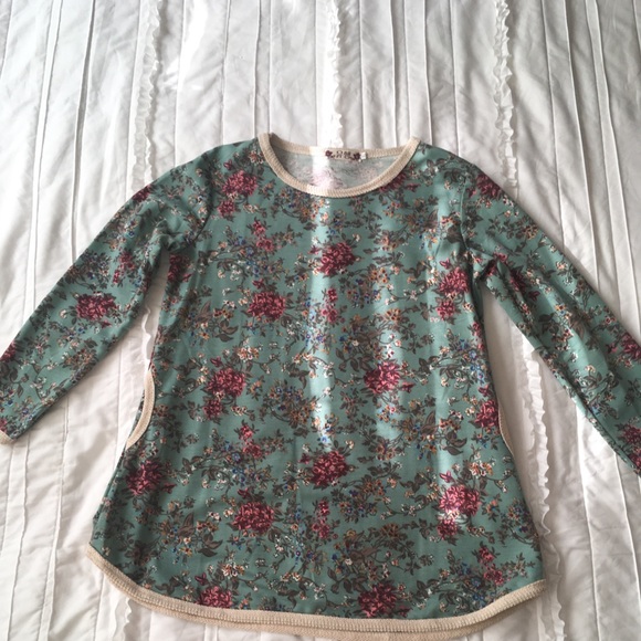 Blue floral long sleeve shirt - Picture 1 of 1